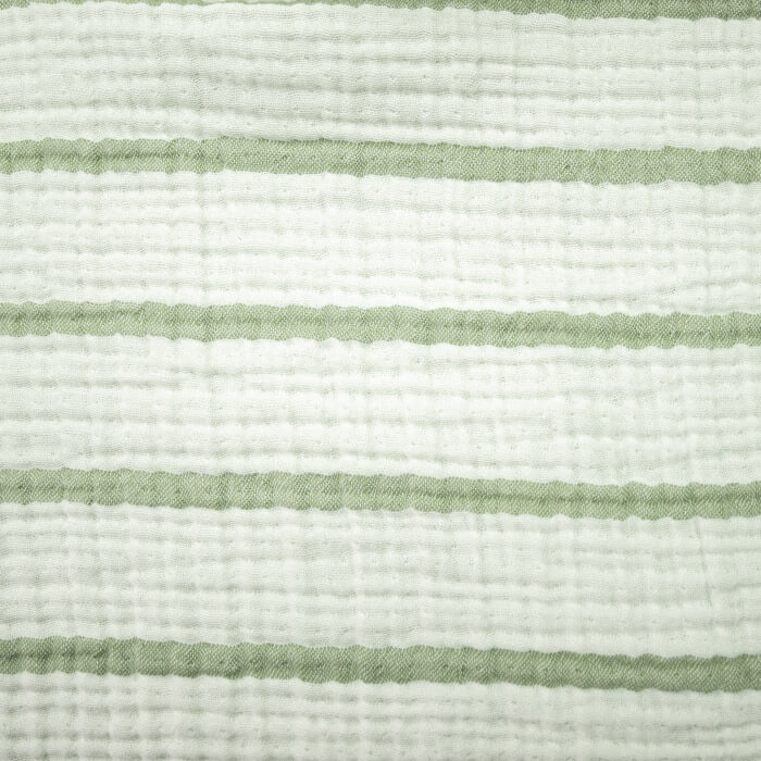 МУСЛИН ЧЕТЫРЕХСЛОЙНЫЙ ПОЛОСКА ш255 100%органический хлопок (зеленый)