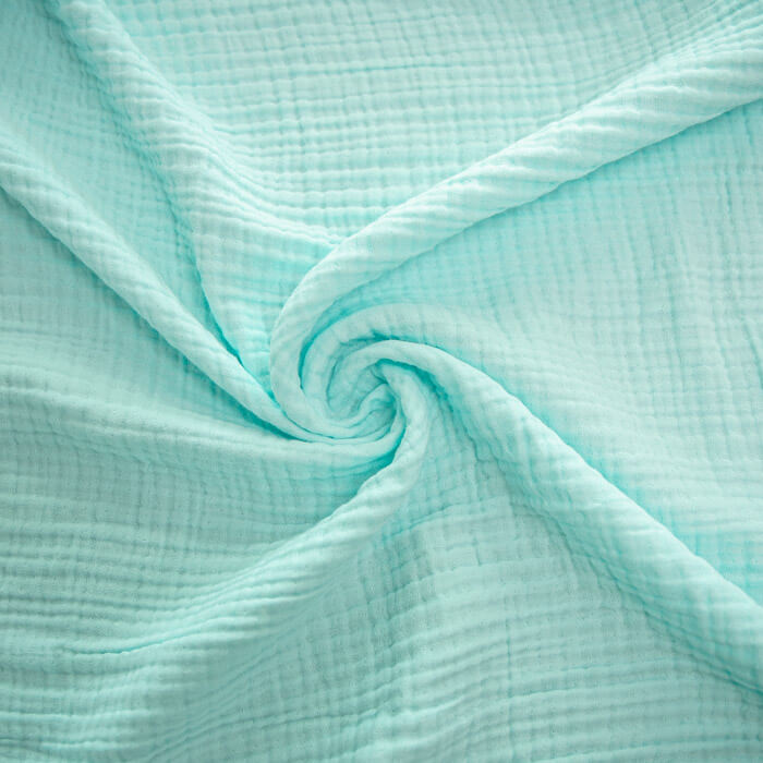 МУСЛИН ЧЕТЫРЕХСЛОЙНЫЙ ОДНОТОННЫЙ ш240 100%органический хлопок (голубой)