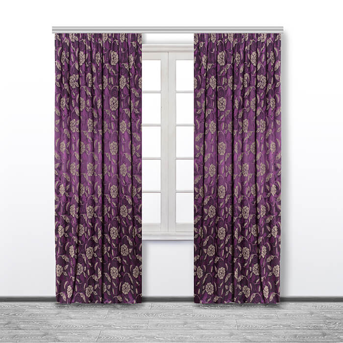 Портьера  МИРТЕК FLORI 200х270 1 шт (цвет 7 темный лиловый)