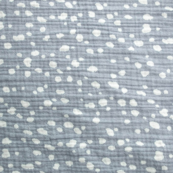 МУСЛИН ЖАККАРД ЧЕТЫРЕХСЛОЙНЫЙ  ш135 100%органический хлопок (горох/индиго)