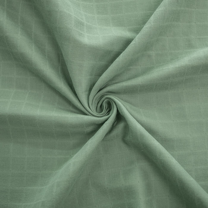 МУСЛИН ДВУХСЛОЙНЫЙ ОДНОТОННЫЙ ш160 100%органический хлопок (серо-зеленый)
