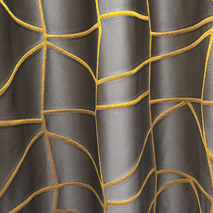 Портьера  МИРТЕК SONATA 180х290 1 шт (цвет горчица/серый)