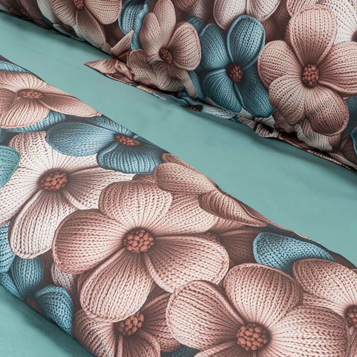 Постельное белье 1,5-спальное МИРТЕК 5D LEAVES AZURE 160х220-1шт 160х235-1шт 50х70-2шт 100%хлопок мо_Каталог-v2_MIRTECK