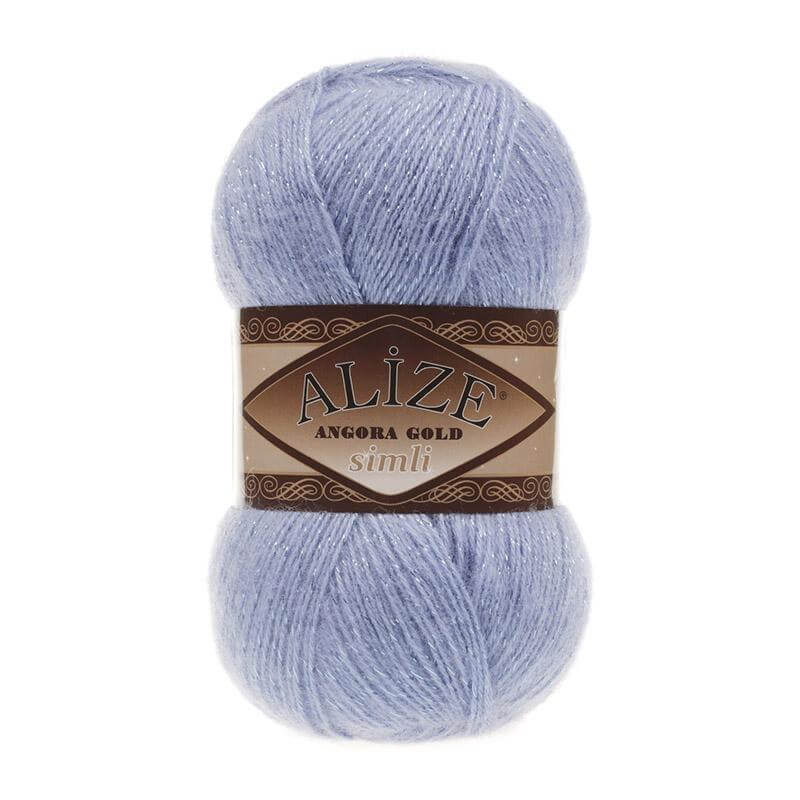 ALIZE Angora gold Simli 100г-500м 20%шерсть 5%металлик 75%акрил (40-голубой)