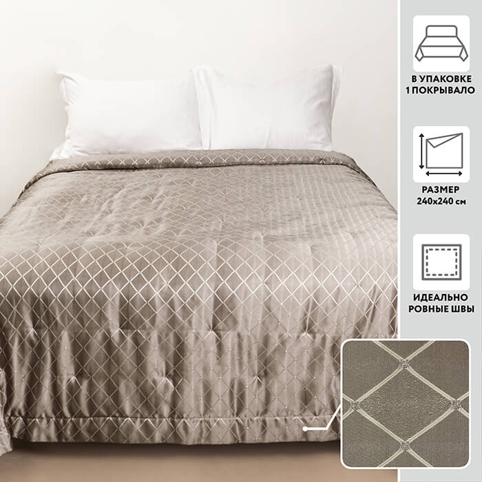 Покрывало объемное 240х240 МИРТЕК P 742 100%пэ ассортимент (цвет 6 сладкое печенье)