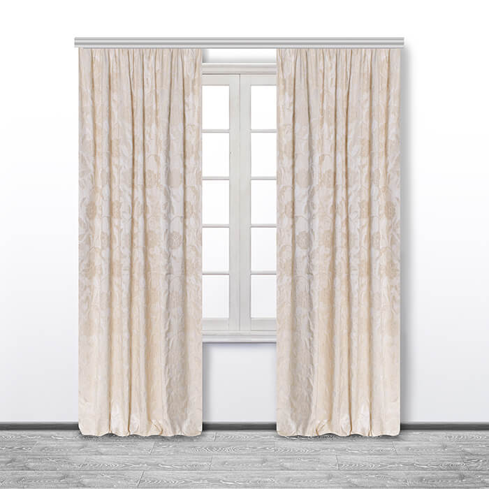 Портьера  МИРТЕК FLORI 200х270 1 шт (цвет 1 сливочный)