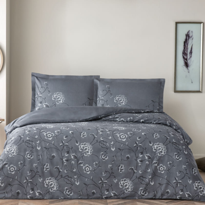 Постельное белье ЕВРО TAC SATEN HAPPY DAYS VIOLETTA 200х220-1шт 230х260-1шт 50х70-2шт 100%хлопок ант_MIRTECK