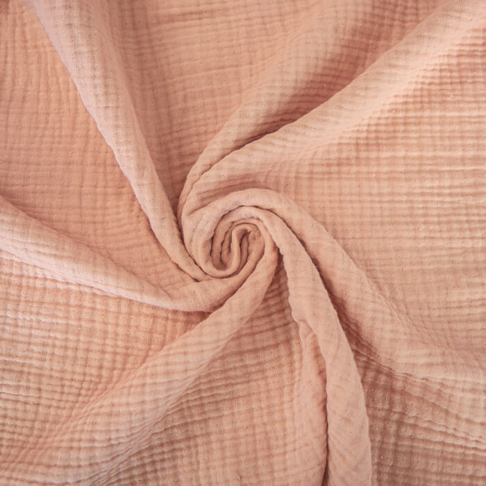 МУСЛИН ЧЕТЫРЕХСЛОЙНЫЙ ОДНОТОННЫЙ ш240 100%органический хлопок (персиковый)