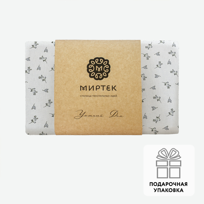 Простыня ранфорс 240х260-1шт  МИРТЕК NATURE RUSTIC GREY цветок 100%хлопок серый_Каталог-v2_MIRTECK