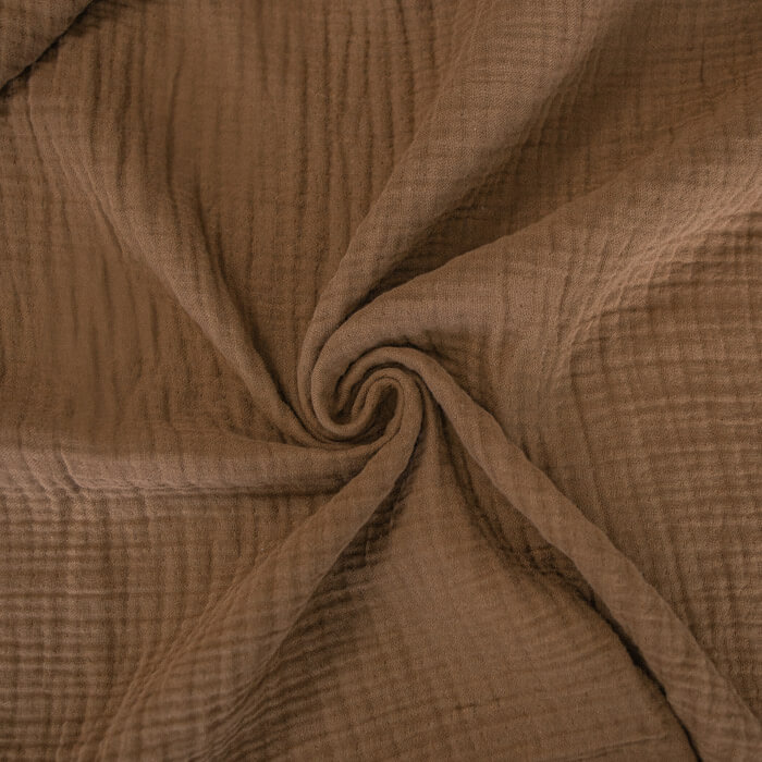 МУСЛИН ЧЕТЫРЕХСЛОЙНЫЙ ОДНОТОННЫЙ ш240 100%органический хлопок (шоколадный)