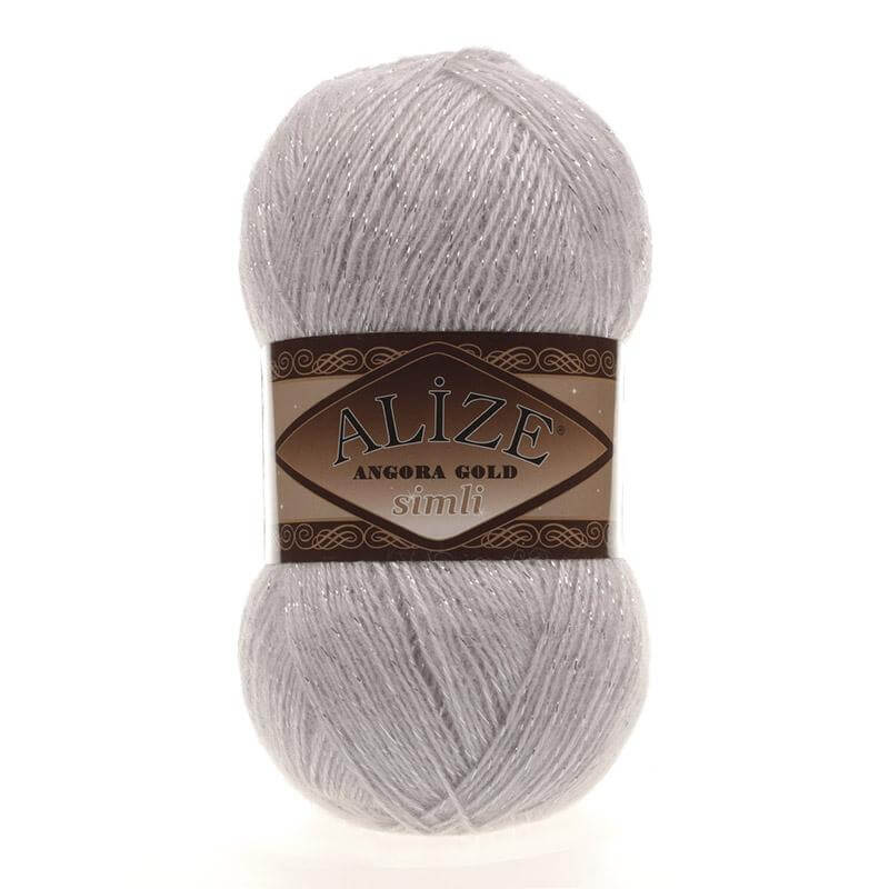 ALIZE Angora gold Simli 100г-500м 20%шерсть 5%металлик 75%акрил (168-белая зима)