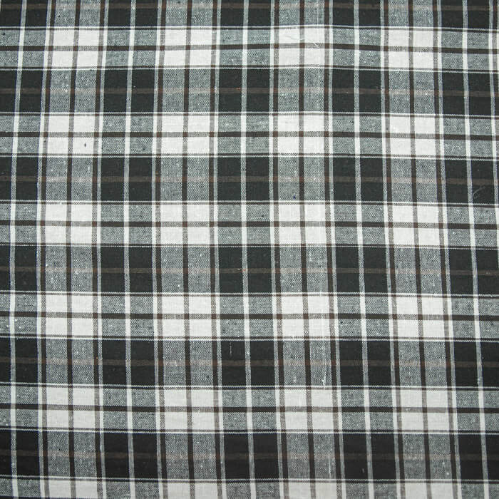 ЛЕН СОРОЧЕЧНЫЙ ш150 80%лен 20%пэ (коричневая/белая клетка)