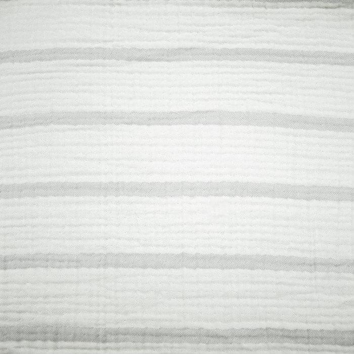 МУСЛИН ЧЕТЫРЕХСЛОЙНЫЙ ПОЛОСКА ш255 100%органический хлопок (св.серый)