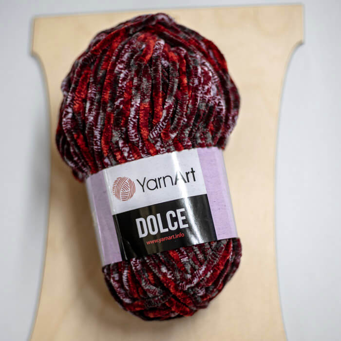 YARNART Dolce 100г-120м 100%пэ (805-сер/красный)