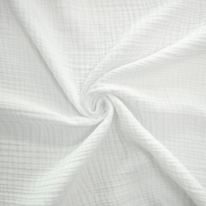 МУСЛИН ЧЕТЫРЕХСЛОЙНЫЙ ОДНОТОННЫЙ ш240 100%органический хлопок (белый)