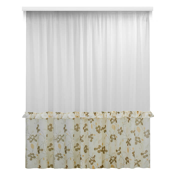 7 Штора для кухни ОЧАРОВАНИЕ  с рюшей Сливочный