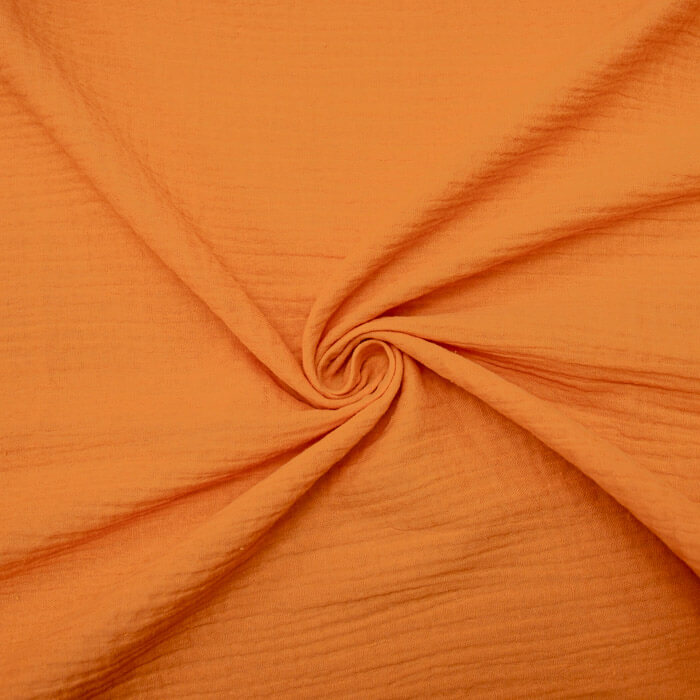 МУСЛИН ДВУХСЛОЙНЫЙ ОДНОТОННЫЙ ш140 100%хб (оранжевый)