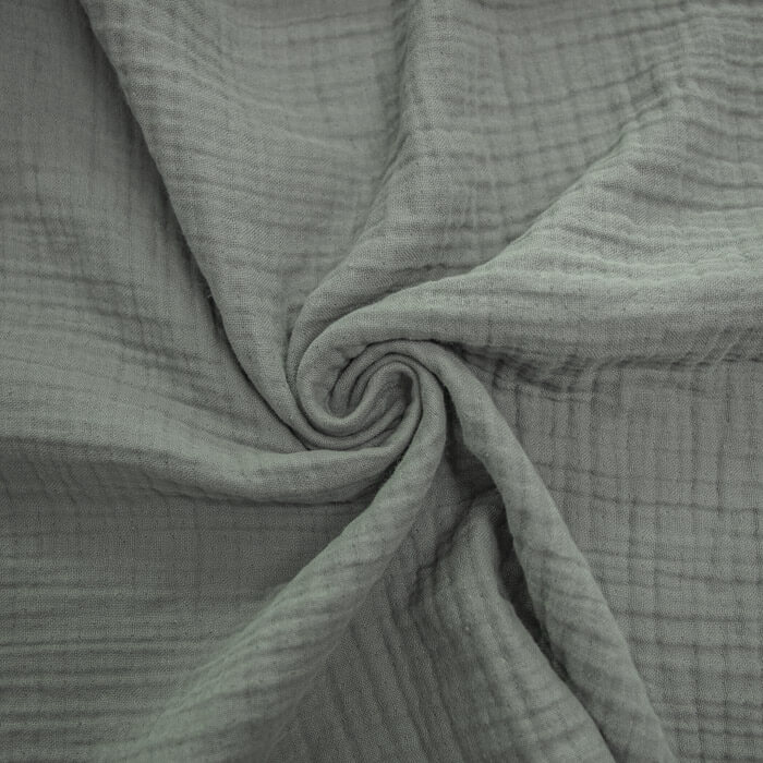 МУСЛИН ЧЕТЫРЕХСЛОЙНЫЙ ОДНОТОННЫЙ ш240 100%органический хлопок (св.серый)