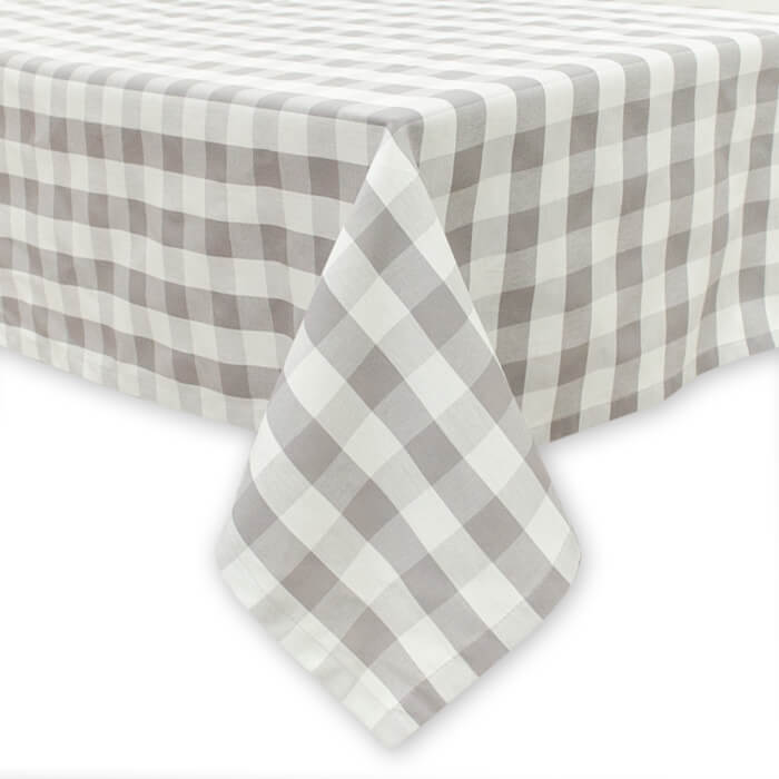 Скатерть 140х250 МИРТЕК KENT 50%хлопок 50%пэ серый_MIRTECK