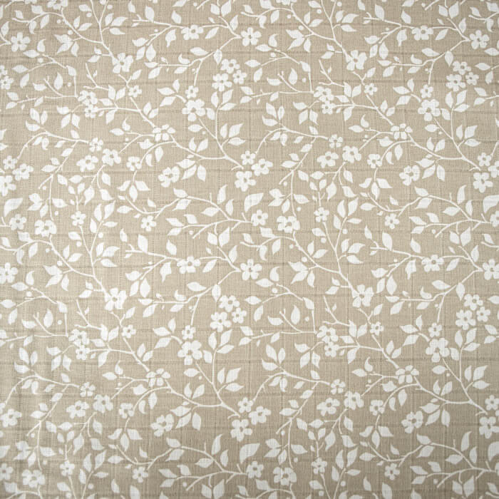 МУСЛИН ДВУХСЛОЙНЫЙ НАБИВНОЙ ш160 100%органический хлопок (цветы/бежевый)