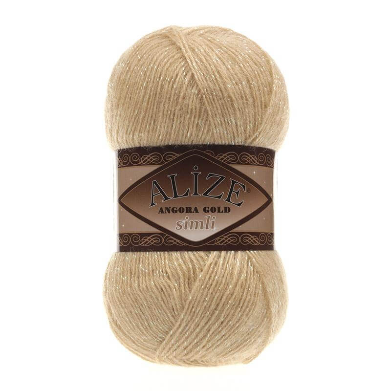 ALIZE Angora gold Simli 100г-500м 20%шерсть 5%металлик 75%акрил (95-св.бежевый)