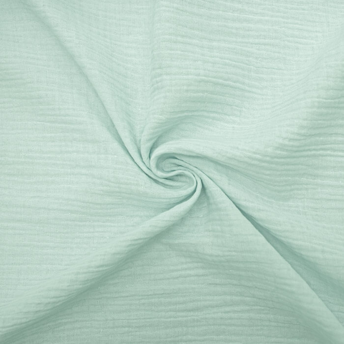 МУСЛИН ДВУХСЛОЙНЫЙ ОДНОТОННЫЙ ш140 100%хб (бл.ментоловый)