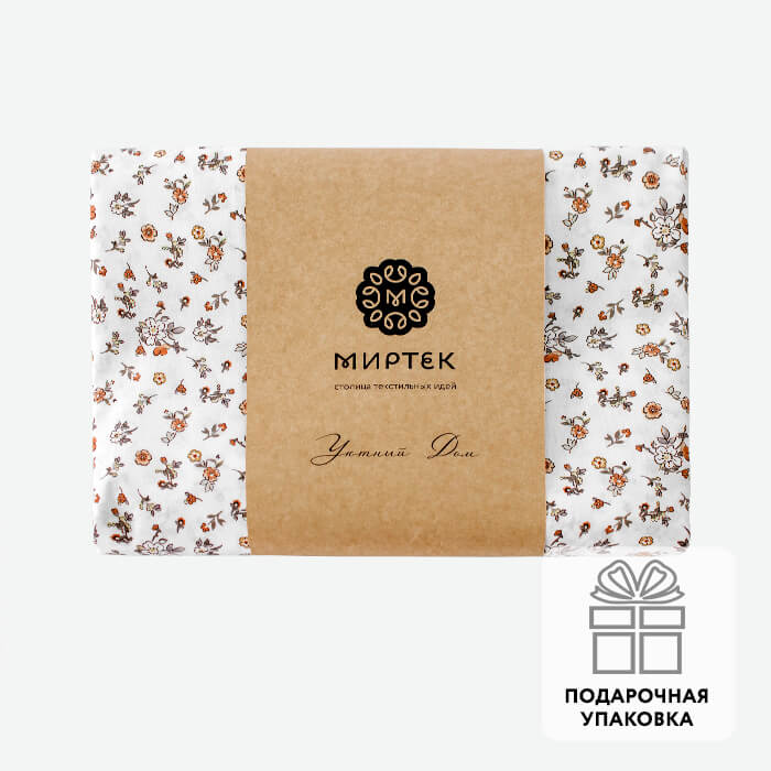 Пододеяльник с наволочкой ранфорс 200х220-1шт 50х70-2шт МИРТЕК NATURE  GARDEN CLAY 100%хлопок террак_Каталог-v2_MIRTECK
