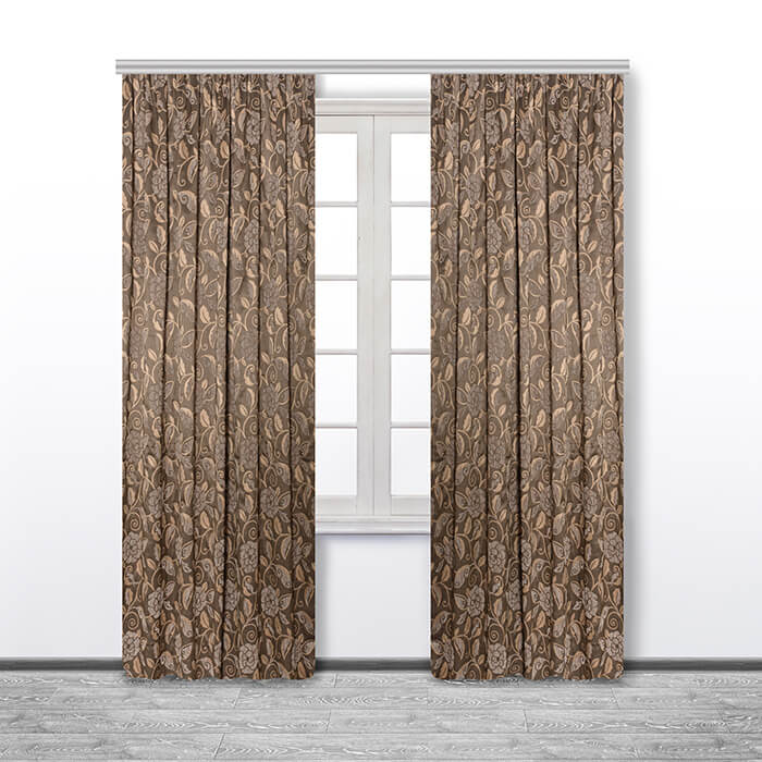 Портьера  МИРТЕК FLORI 200х270 1 шт (цвет 3 ореховый)