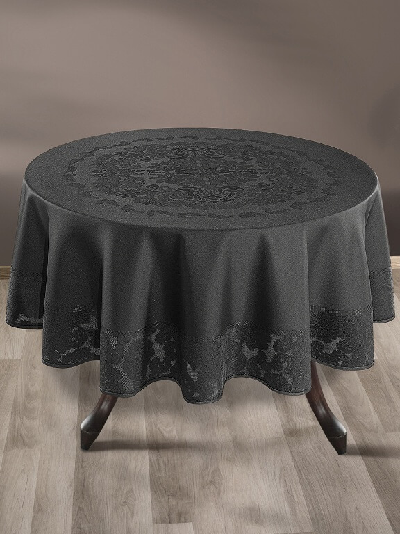Скатерть D160 KARNA DORE  100%пэ антрацит_MIRTECK