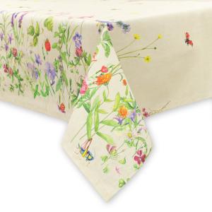 Скатерть 130х160 МИРТЕК LONETA RESINADO FLORES 75%хлопок 25%пэ бежевый_MIRTECK