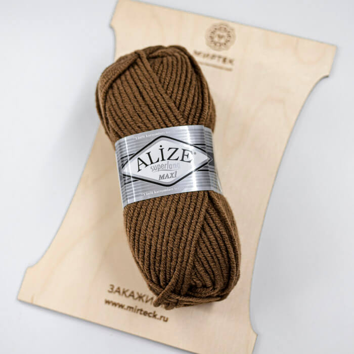 ALIZE Superlana Maxi 100г-100м 75%Акрил 25%Шерсть (137-табачно коричневый)