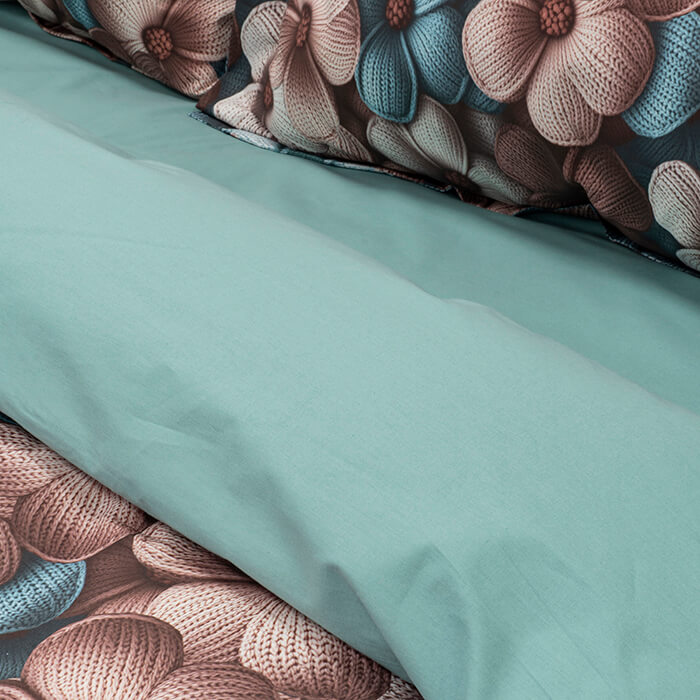 Постельное белье 1,5-спальное МИРТЕК 5D LEAVES AZURE 160х220-1шт 160х235-1шт 50х70-2шт 100%хлопок мо_Каталог-v2_MIRTECK