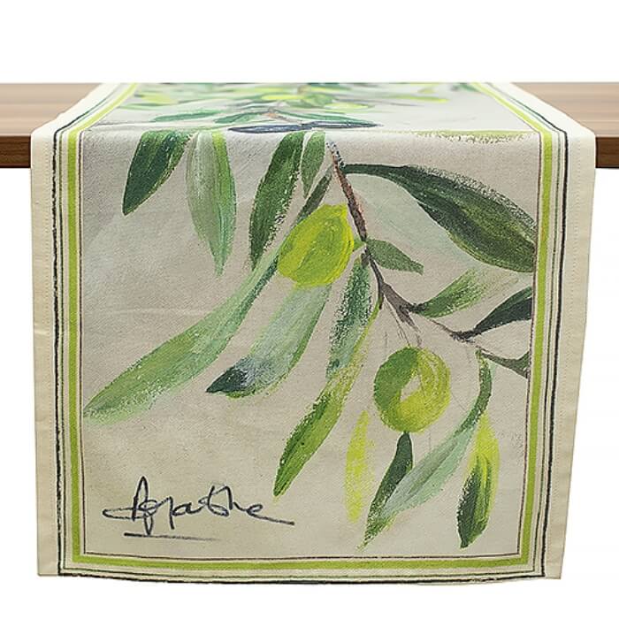 Скатерть - наперон 45х150 МИРТЕК  100%хлопок ассортимент (цвет Olivagathe olive)