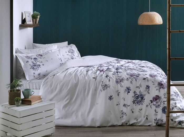 Постельное белье 1,5 - спальное TAC SATEN HAPPY DAYS ZAIRA 160х200-1шт 180х260-1шт 50х70-1шт 100%хло_MIRTECK