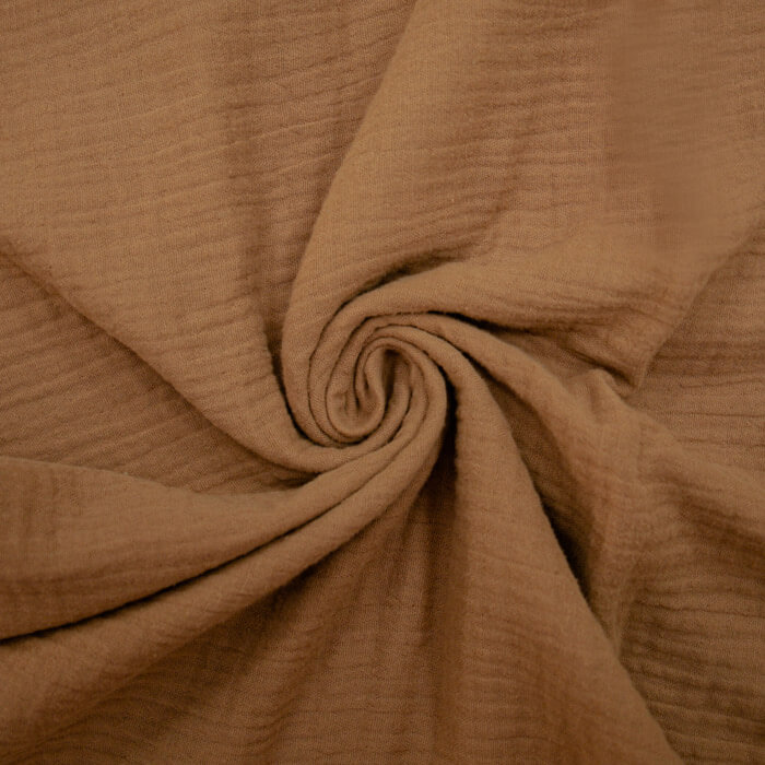 МУСЛИН ДВУХСЛОЙНЫЙ ОДНОТОННЫЙ ш140 100%хб (корица)