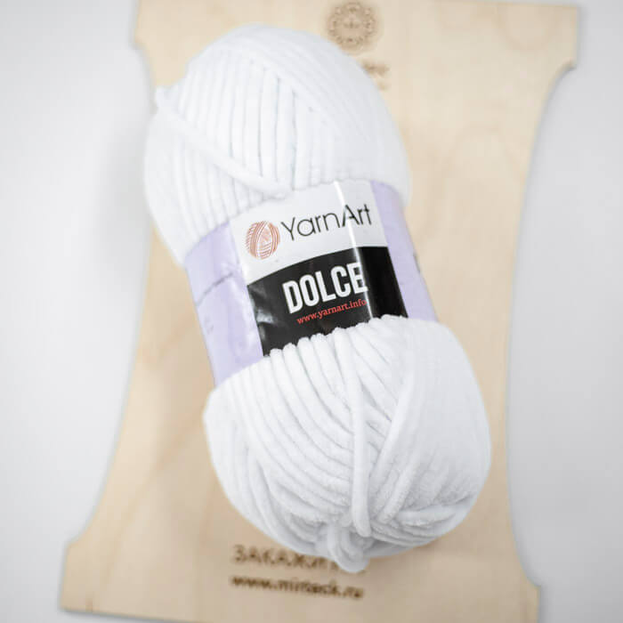YARNART Dolce 100г-120м 100%пэ (741-белый)