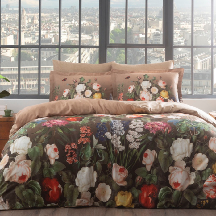 Постельное белье семейное TAC SATEN COLORFUL PONYA 160х220-2шт 240х260-1шт 50х70-4шт 100%хлопок зеле_MIRTECK