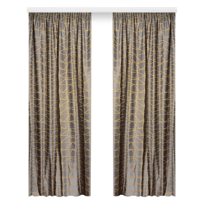 Портьера  МИРТЕК SONATA 180х290 1 шт (цвет горчица/серый)