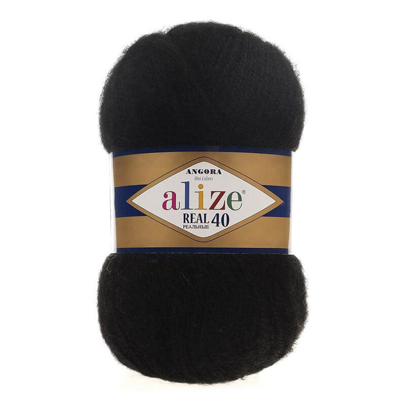 ALIZE Angora Real 40 100г-480м 40%шерсть 60%акрил (60-черный)