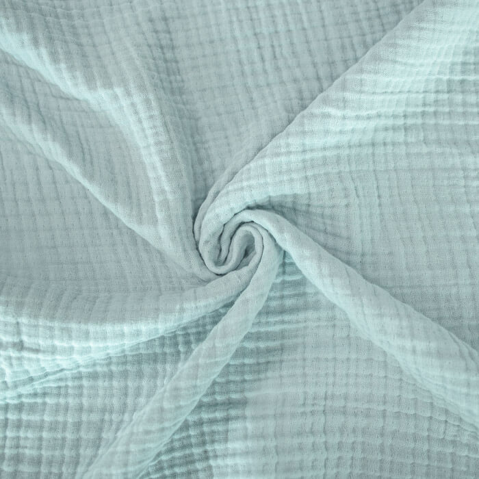МУСЛИН ЧЕТЫРЕХСЛОЙНЫЙ ОДНОТОННЫЙ ш240 100%органический хлопок (небесно-голубой)