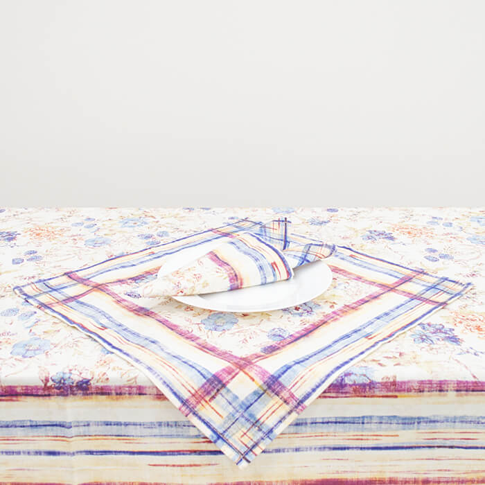 Скатерть с салфетками 135х240 45х45-8шт МИРТЕК HALF PANAMA 50%хлопок 50%пэ ассортимент_MIRTECK