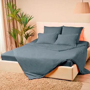 Пододеяльник трикотажный 172х205-1шт EDELSON TENCEL 50%хлопок 50%тенсель графитовый_MIRTECK